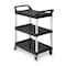 Rubbermaid Commercial Dual-Handle Utility Cart with Lipped Plastic Shelves, Plastic, 200 lb Load Capacity, 3 Shelves FG342488BLA - alternate 1