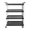 Rubbermaid Commercial Dual-Handle Utility Cart with Lipped Plastic Shelves, Plastic, 300 lb Load Capacity, 4 Shelves FG409600BLA - alternate 6