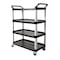 Rubbermaid Commercial Dual-Handle Utility Cart with Lipped Plastic Shelves, Plastic, 300 lb Load Capacity, 4 Shelves FG409600BLA - alternate 9