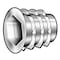 Zoro Select Hex Drive Threaded Insert, 1/4"-20 Int Thrd Sz, 33/64 in L, 15/32 in Dia., Zinc Alloy, Plain, PK1000 901420-13-PK1000 - alternate 1