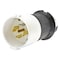 Hubbell Wiring Device-Kellems Locking Plug, L21-20P, 20 A, 120/208V AC, Three Phase, 4 Pole, Screw Terminals, Black, White HBL2511S - alternate 1