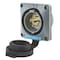 Hubbell Wiring Device-Kellems Watertight Flanged Locking Inlet, 30 A, 120/208V AC, Three Phase, 4 Pole, Flush Mount, Gray, White HBL2815SW - alternate 1