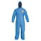 Dupont Hooded Disposable Coverall, M, Blue, SMS, zipper PB127SBUMD002500 - alternate 2