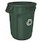 Rubbermaid Commercial Round Recycling Bin, Green, 22" Dia, Polyethylene 1788472 - alternate 1