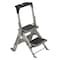 Louisville Step Stool, 2 Steps, 300 lb Load Capacity, 33 in Overall Height, Aluminum, Silver L-2011-02 - alternate 1