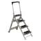 Louisville Step Stool, 4 Steps, 300 lb Load Capacity, 56 in Overall Height, Aluminum, Silver L-2011-04 - alternate 1