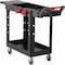Rubbermaid Commercial Adaptable-Design Utility Cart with Deep Lipped Plastic Shelves, Structural Foam, 2 Shelves, 18 in W 1997206 - alternate 1