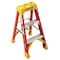 Werner Fiberglas Stepladder, 3 ft Ladder Ht, 2 Steps, 300 lb, 23 1/8 in Base Spread, 18 1/4 in Bottom W 6203 - alternate 1