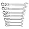 Gearwrench 7 Piece 72-Tooth 12 Point Flex Head Ratcheting Combination SAE Wrench Set 9700 - alternate 1