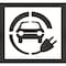 Rae Pavement Stencil, Symbol, Electric Car Logo, 42 in Character Height, Not Applicable Font, White STL-116-54212 - alternate 1