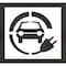 Rae Pavement Stencil, Symbol, Electric Car Logo, 42 in Character Height, Not Applicable Font, White STL-108-54212 - alternate 1