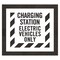 Rae Pavement Stencil, Message, Electric Car Logo, 34 in Character Height, Highway Gothic Font, White STL-108-50425 - alternate 1