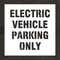 Rae Pavement Stencil, Message, Electric Car Logo, 18 in Character Height, Highway Gothic Font, White STL-116-90432 - alternate 1