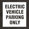 Rae Pavement Stencil, Message, Electric Car Logo, 29 in Character Height, Highway Gothic Font, White STL-108-90632 - alternate 1