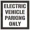 Rae Pavement Stencil, Message, Electric Car Logo, 62 in Character Height, Highway Gothic Font, White STL-116-91232 - alternate 1