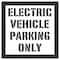 Rae Pavement Stencil, Message, Electric Car Logo, 62 in Character Height, Highway Gothic Font, White STL-108-91232 - alternate 1