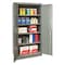 Hallowell Shelving Storage Cabinet, 78 in H, 48 in W, 24 in D, Swing, Keyed, Dark Gray, 4 Shelves, 0 Drawers 825S24HG - alternate 1
