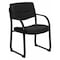 Flash Furniture Contemporary Executive Side Reception Chair, Black Seat, Black Back, 23" W 24-1/2" L 34" H, Curved BT-510-LEA-BK-GG - alternate 1