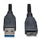 Tripp Lite USB 3.0 Cable, SuperSpeed, A, Micro-B, 1ft U326-001-BK - alternate 1