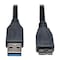 Tripp Lite USB 3.0 Cable, SuperSpeed, A, Micro-B, 6ft U326-006-BK - alternate 1