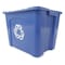 Rubbermaid Commercial 14 gal Rectangular Recycling Bin, Open Top, Satin Black/Satin Black, 1 Openings FG571473BLUE - alternate 1