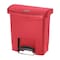 Rubbermaid Commercial Slim Jim Step-On 4 gal Rectangular Slim-Profile Plastic Can, Red, Foot Pedal, Plastic, 14 13/16 in 1883563 - alternate 1
