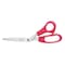 Westcott Value Line Stainless Steel Shears, 8" Long, 3.5" Cut Length, Crane-Style Red Handle 10703 - alternate 1