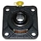 Sealmaster 4 Mount Holes, Square, Flange Mount Bearing, Radial Ball, 1-1/2 in Dia, Cast Iron, Set Screw Locking SF-24 - alternate 1