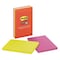Post-It Pads in Playful Primary Collection Colors, Note Ruled, 4" x 6", 90 Sheets/Pad, PK3 6603SSAN - alternate 1