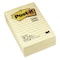 Post-It Pad, 4"X6", Canary, PK5 660-5PK - alternate 1