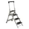 Westward Folding Step, 4 Steps, 300 lb Load Capacity, 36 in Overall Height, Aluminum, Silver 44YY14 - alternate 1