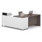 Bestar L Shaped Desk L-Shape Workstation, 71.1" D X 29.9" H, 71.1" W X Melamine, White/Bark Gray 120885-47 - alternate 2