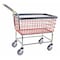 R&B Wire Products Wire Utility Cart with Handle, 4.5 Bushel, Red Basket, Chrome Base 200CFRLCH - alternate 1