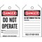Brady Danger Tag, Danger, Plastic, 3 in Width, 5 in Height, Write On Surface: Yes , 10 PK 145768 - alternate 1