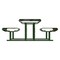 Thomas Steele Rectangle Picnic Table, Green, Steel, 6 Seats, 77-1/2 in L, Slat CRTP-6S-FS-LEX - alternate 5