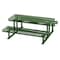 Thomas Steele Rectangle Picnic Table, Green, Steel, 6 Seats, 77-1/2 in L, Slat CRTP-6S-FS-LEX - alternate 1