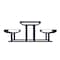 Thomas Steele Rectangle Picnic Table, Blue, Steel, 6 Seats, 77-1/2 in L, 30 in H Overall Slat CRTP-6S-FS-MBL - alternate 5