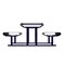 Thomas Steele Rectangle Picnic Table, Blue, Steel, 6 Seats, 94 in L, 30 in H Overall Slat CRTP-8S-FS-MBL - alternate 2