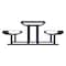 Thomas Steele Rectangle Picnic Table, Blue, Steel, 6 Seats, 94 in L, 30 in H Overall Slat CRTP-8S-FS-MBL - alternate 3