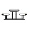 Thomas Steele Rectangle Picnic Table, Black, Steel, 6 Seats, 77-1/2 in L, 30 in H Overall Slat CRTP-8HCS-FS-B - alternate 5