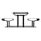 Thomas Steele Rectangle Picnic Table, Black, Steel, 6 Seats, 77-1/2 in L, 30 in H Overall Slat CRTP-8HCS-FS-B - alternate 2
