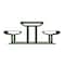 Thomas Steele Rectangle Picnic Table, Green, Steel, 6 Seats, 77-1/2 in L x 30 in H x 77-1/2 in W, Slat CRTP-8HCS-FS-LEX - alternate 4