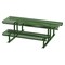 Thomas Steele Rectangle Picnic Table, Green, Steel, 6 Seats, 77-1/2 in L x 30 in H x 77-1/2 in W, Slat CRTP-8HCS-FS-LEX - alternate 1