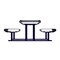 Thomas Steele Rectangle Picnic Table, Blue, Steel, 6 Seats, 77-1/2 in L, 30 in H Overall Slat CRTP-8HCS-FS-MBL - alternate 5