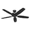 Hunter Decorative Ceiling Fan, 52 in Blade Dia, 5 Blades, 3 Speeds, 120V AC, Matte Black 53243 - alternate 1