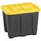 Durabilt Stackable Storage Tote W/ Lid, 18 gal, 22-1/2 in L x 17-1/2 in W x 16-1/2 in H, Black, Yellow 6921GRBKYL.08 - alternate 1