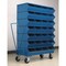 Stackbin Mobile Sectional Stacking Bin, 37 in W x 18.75 in D x 53.75 in H, 28 Compartments, Blue, Steel 3-328SSMB - alternate 1