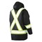 Tough Duck Men's Hi-Vis Safety Parka, 300D Poly Oxford with PU Coating, Black, M S17611 - alternate 2