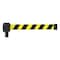 Banner Stakes Barrier Post with Belt, Yellow with Black Stripes, 15 ft Length, No Legend PL4091 - alternate 4