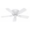 Hunter Decorative Ceiling Fan, 42 in Blade Dia, 5 Blades, 3 Speeds, 120V AC, White, 12.4" W 51059 - alternate 1